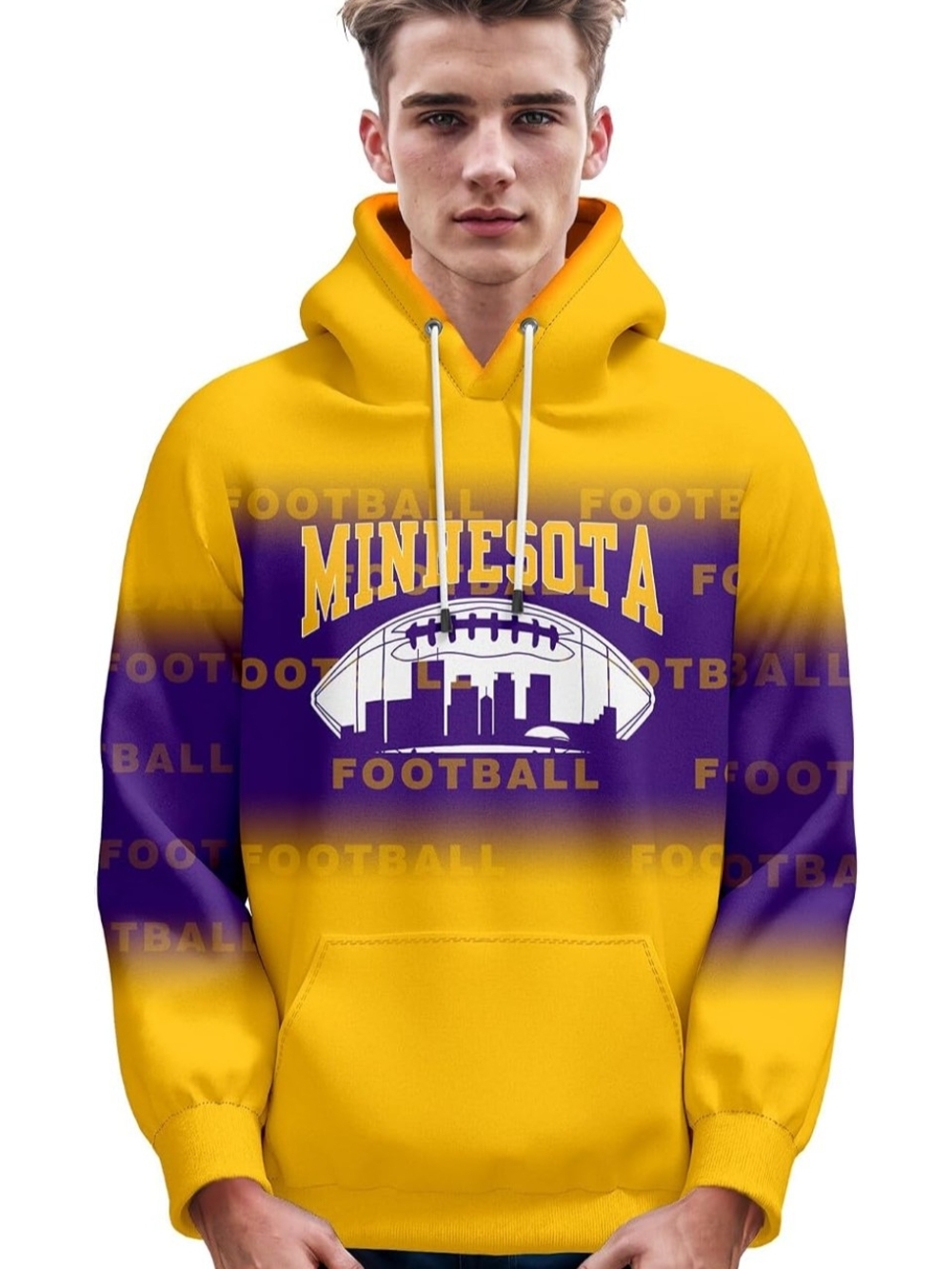 Unk Yellow and Purple Minnesota Football Hoodie